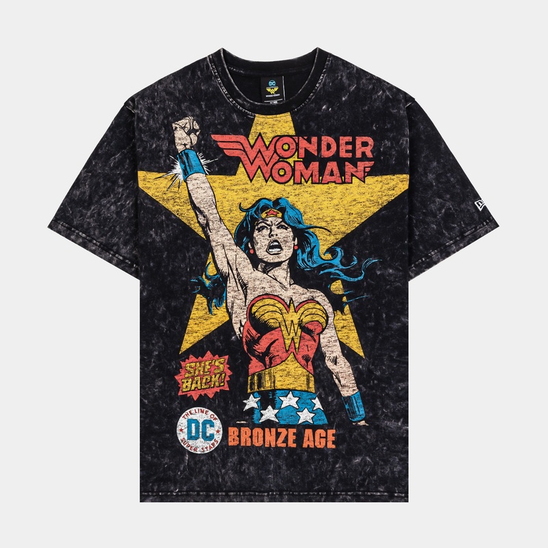Wonder Woman DC Bronze Age Mens Short Sleeve Shirt (Black/Yellow)