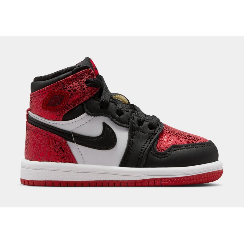 Air Jordan 1 Retro High OG Ruby Infant Toddler Lifestyle Shoes (Varsity Red/Black/White)