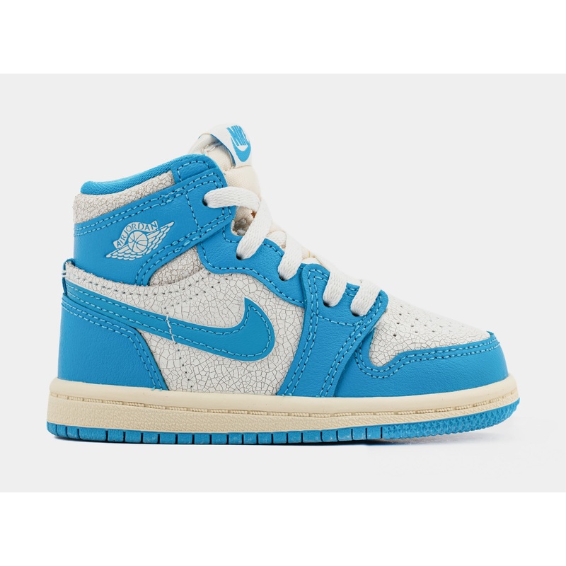 Air Jordan 1 Retro High OG UNC Reimagined Infant Toddler Lifestyle Shoes (Dark Powder Blue/Dark Powder Blue/Sail) Free Shipping