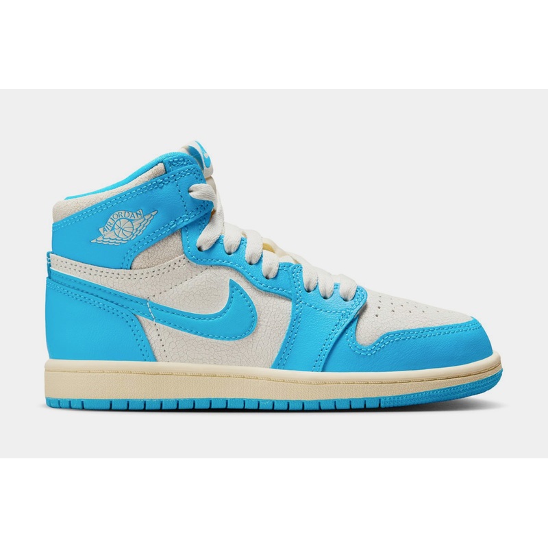 Air Jordan 1 Retro High OG UNC Reimagined Preschool Lifestyle Shoes (Dark Powder Blue/Dark Powder Blue/Sail)