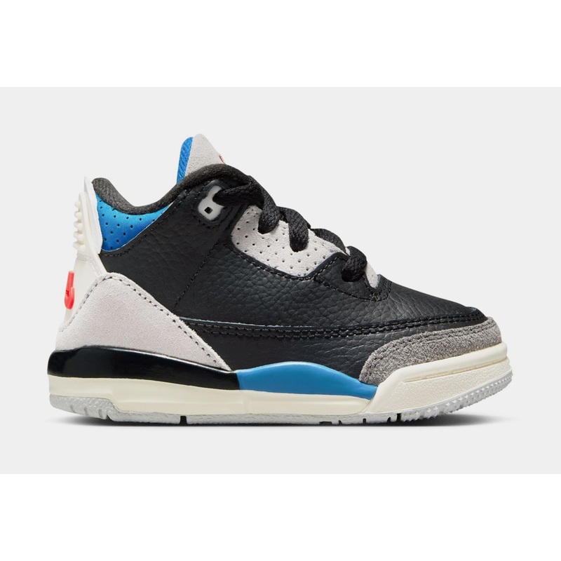 Air Jordan 3 Retro OG Rare Air Infant Toddler Lifestyle Shoes (Black/Chile Red/Neutral Grey/Military Blue/Coconut Milk) Free Shipping
