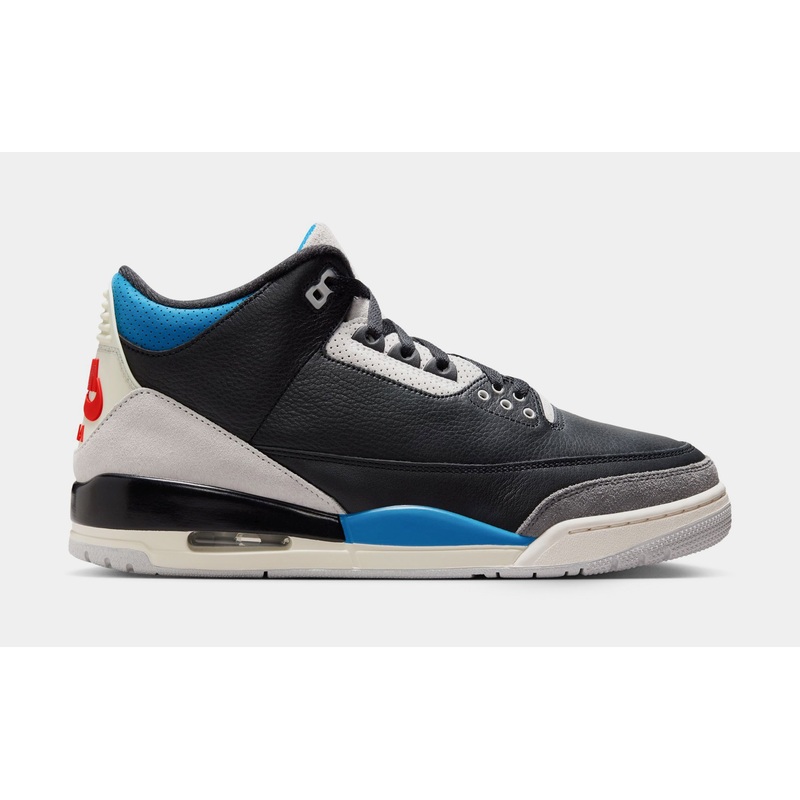 Air Jordan 3 Retro OG Rare Air Mens Lifestyle Shoes (Black/Chile Red/Neutral Grey) Free Shipping