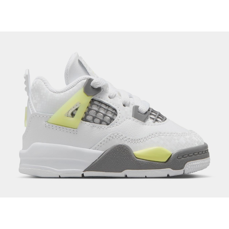 Air Jordan 4 Retro Light Lemon Twist Infant Toddler Lifestyle Shoes (White/Light Lemon Twist/Light Graphite) Free Shipping