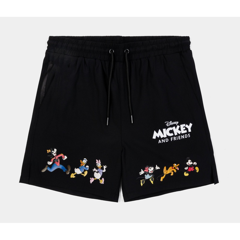 Disney Mickey and Friends By  Hybrid Mens Shorts (Black/White)