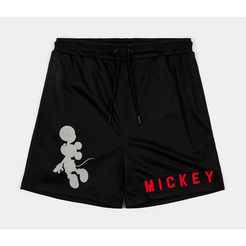 Disney Mickey and Friends By  Mickey Basketball Mesh Mens Shorts (Black/Red)