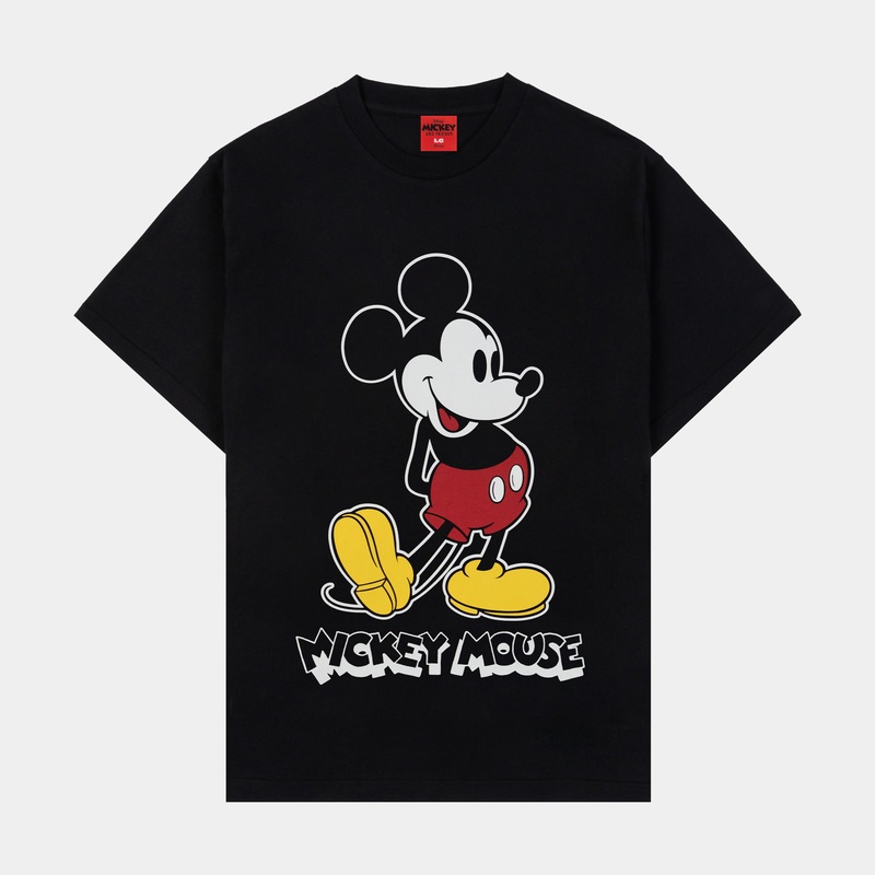 Disney Mickey and Friends By  Mickey Evolution Mens Short Sleeve Shirt (White/Black)