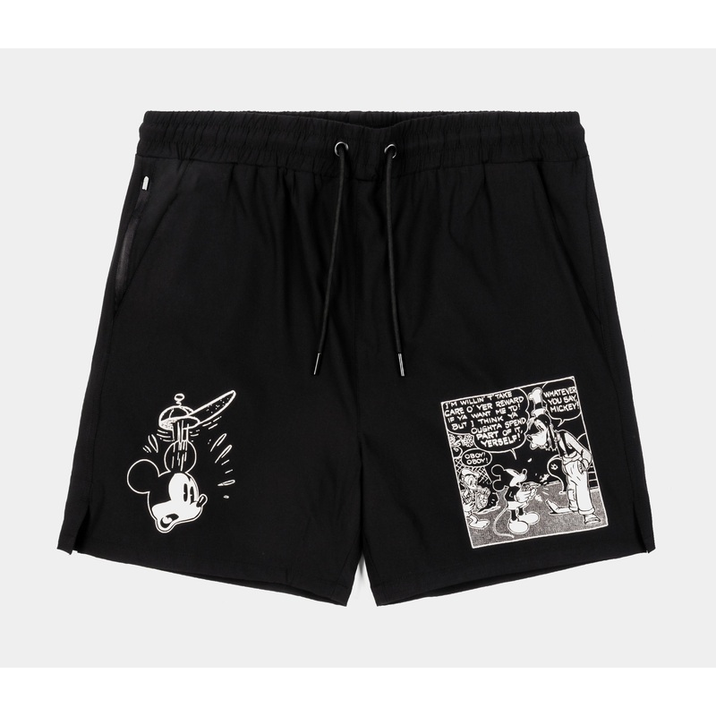 Disney Mickey and Friends By  Money Hybrid Mens Shorts (Black/White)