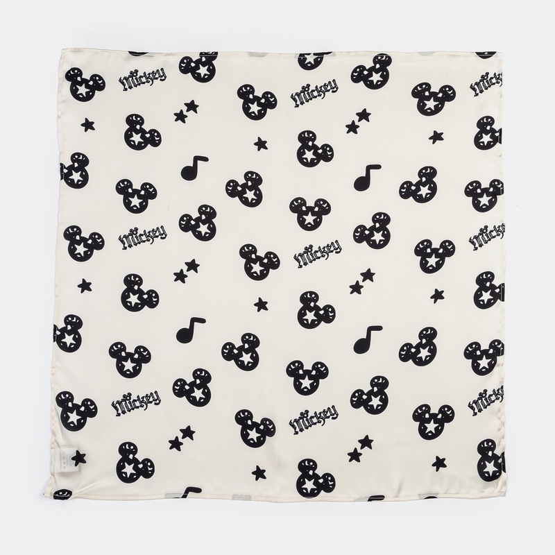 Disney Mickey Mouse Real Life By  All Over Print Mens Scarf (Beige/Black)