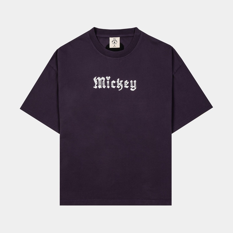 Disney Mickey Mouse Real Life By  Shadow Mens Short Sleeve Shirt (Purple/Black)