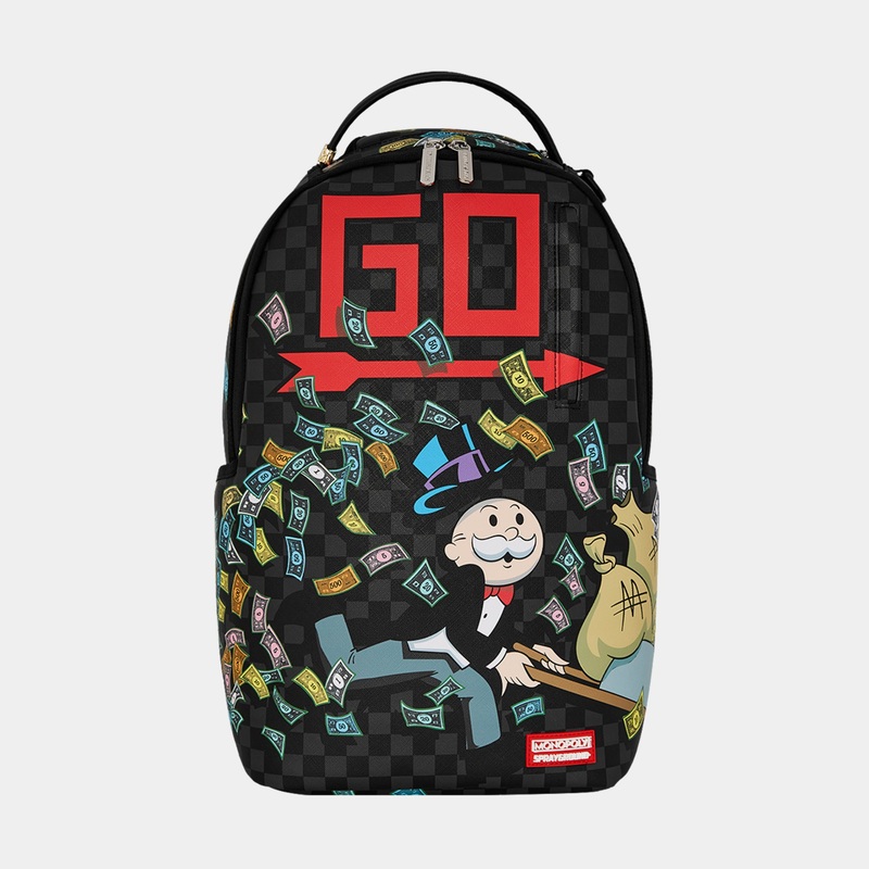 Monopoly Wheel Barrel Mens Backpack (Black/Grey)