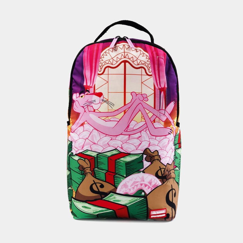 Pink Panther Money Stash Mens Backpack (Pink/Green)