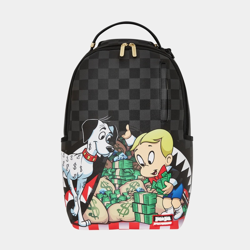 Richie Rich And Dog Money Reveal DLXSV Mens Backpack (Black/Green)