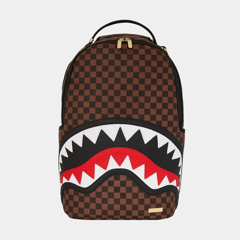 Sawtooth Sharks In Paris Mens Backpack (Brown/Black)