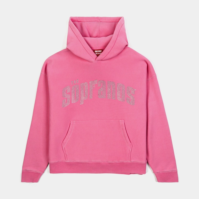 SP x Sopranos Logo Washed Pullover Womens Hoodie (Pink)