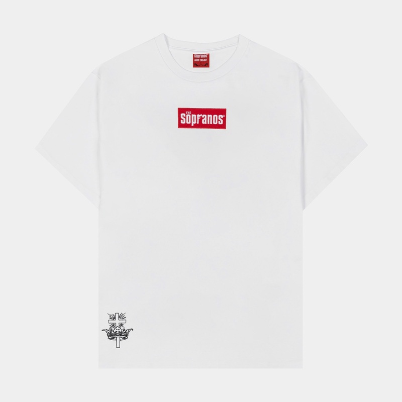 SP x Sopranos Poster Mens Short Sleeve Shirt (White/Red)