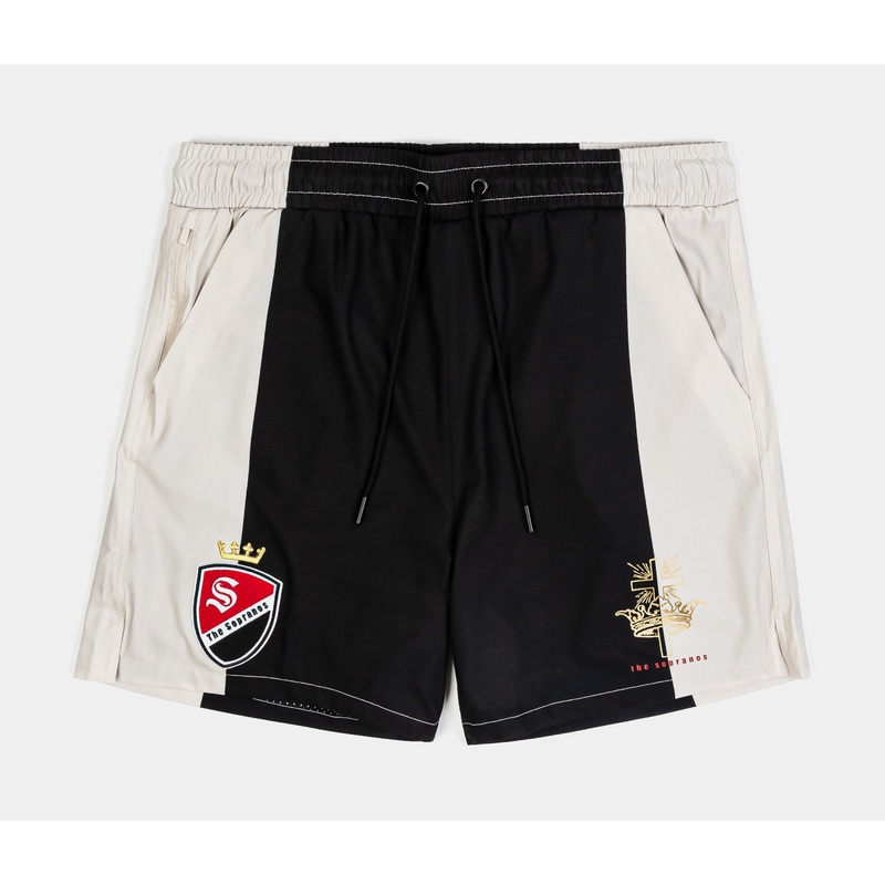 SP x Sopranos Soccer Hybrid Mens Shorts (Black/Cream)