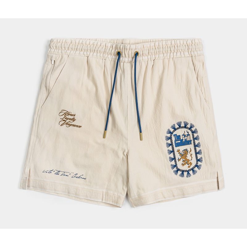 SP x The Godfather Embroidered Hybrid Mens Shorts (Cream/Blue)