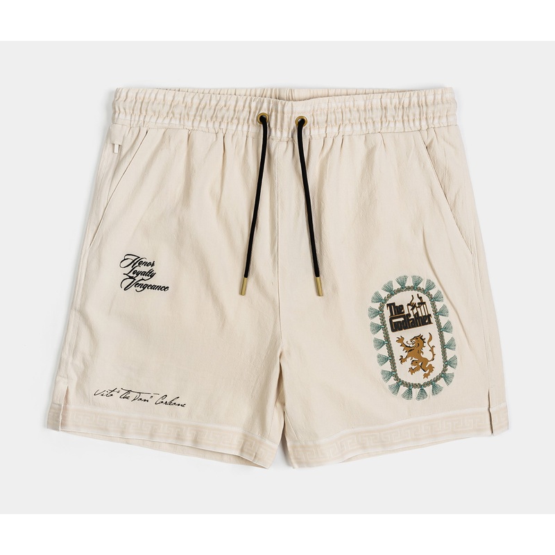 SP x The Godfather Embroidered Hybrid Mens Shorts (Cream/Green)